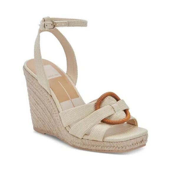 Dolce Vita Women's Maze Wedge Sandals ,Wheat Raffia Size 8M - Picture 1 of 5
